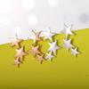 Fashion Scrub Three Star Stud Earrings Five-pointed Stars Without Pierced Ear Clips Simple Jewelry AVE