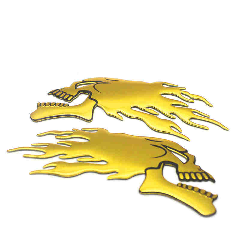 Мотоцикл автомобиль огонь череп наклейка 3D эмблема наклейка шлем топливный бак рамка тела наклейки