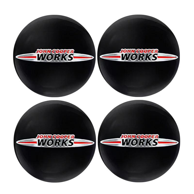 4Pcs 56mm Car Wheel Hub Center Cap Badge Stickers Accessories For MINI One Cooper JCW Countryman Clubman Cabrio Paceman Coupe czujm33 5d