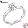 BAMOER 0,5CT D цвет VVS1 EX муассанит кольцо для женщин обручальные кольца из стерлингового серебра 925 пробы с платиновым покрытием