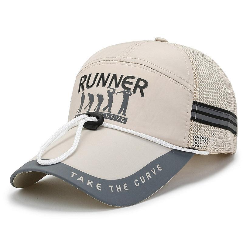 Outdoor light and breathable baseball cap with windbreak rope sun hat men's and women's mesh cap fishing cap