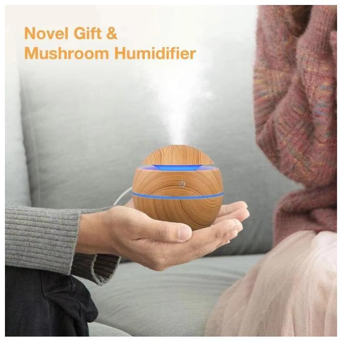 Humidifier Electric Air Aroma Diffuser Wood Ultrasonic Air Humidifier Essential Oil Aromatherapy Cool Mist Maker for Bedroom