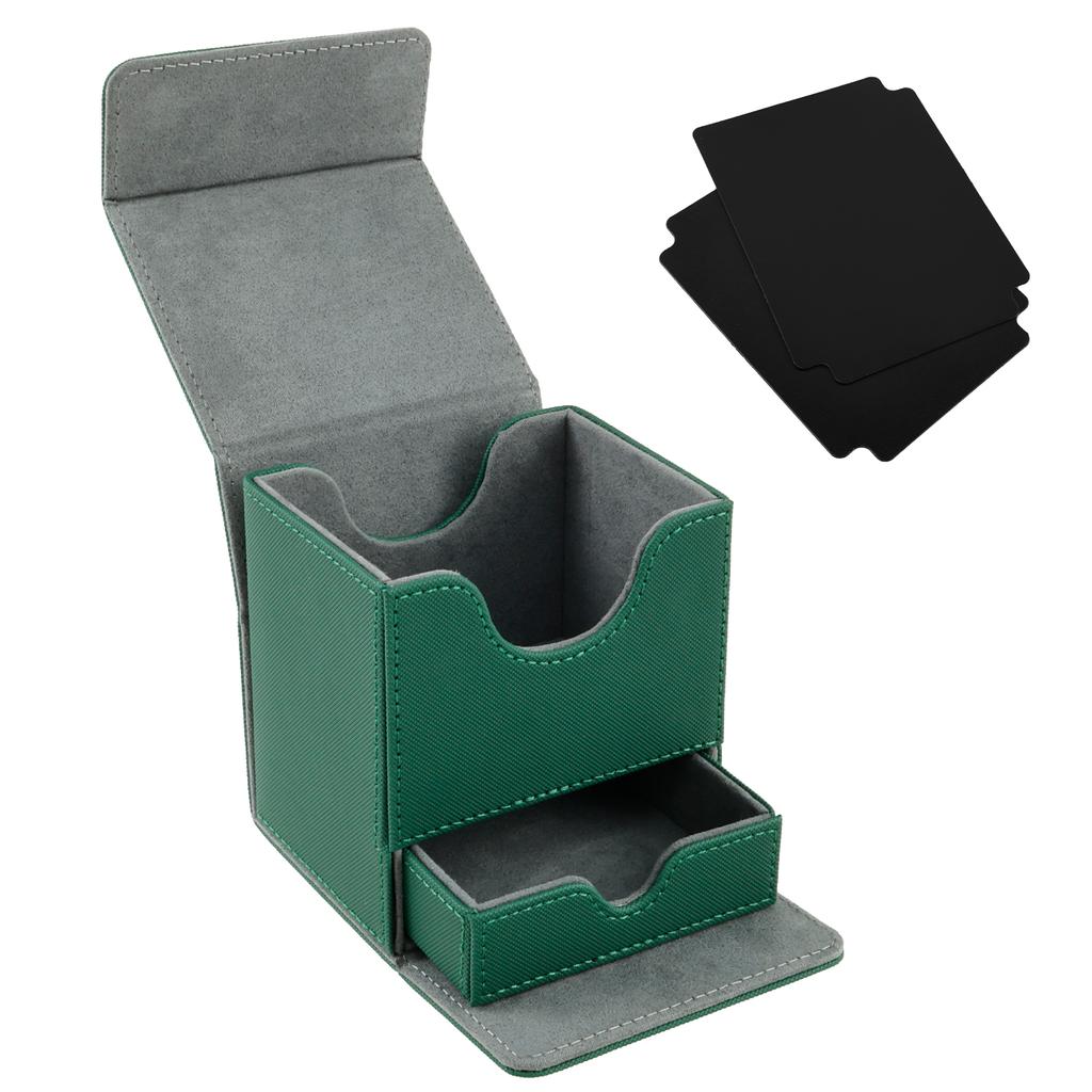 Коробка для хранения колоды карт, большая вместимость TCG MTG, прочный держатель для бейсбольных карт, настольные игры, коробка для колоды Magic Commander с лотком для игральных костей