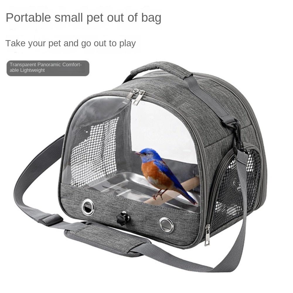 Rabbit Bird Travel Carrier Hamster Parrots Takeaway Bag New Stainless Steel Tray