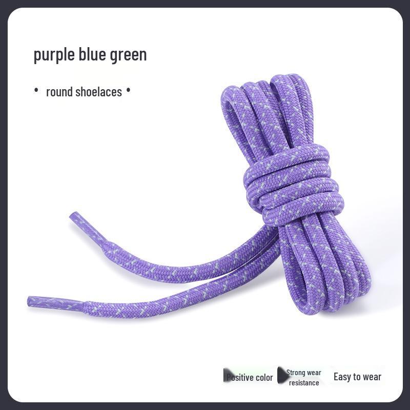 Black & White Diagonal Dot Thick Round Shoe Laces for Hiking/Running