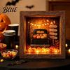 Готический Shadow Box Ночник DIY Подсвечиваемый Хэллоуин Призрак Набор Деревянная Рамка Светодиодный Теплый Свет 3D Картина Набор для Творчества Память с Хрустальным Стеклянным Панелью,