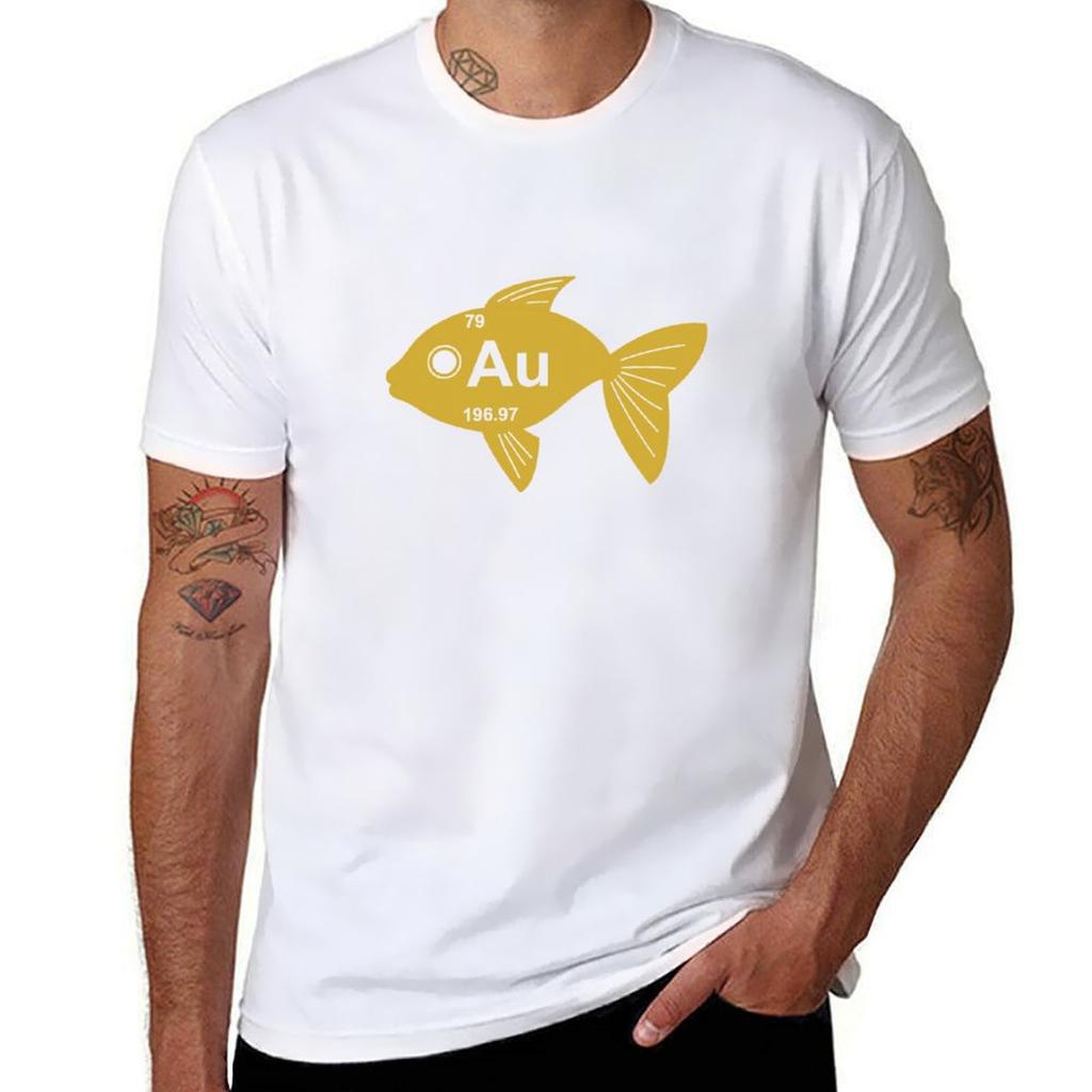 periodic table element Au goldfish T-Shirt t shirts for man cotton man t shirt summer t shirt personalised T-Shirt