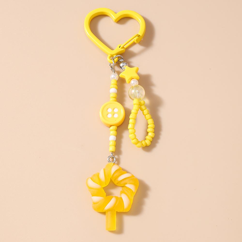 Милый Брелок-Леденец на Палочке из Смолы Женский Девичий Брелок-Кольцо с Подвесками Декор для Сумки DIY Брелок Детские Украшения Подарок