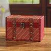 Wooden Retro Woven Lockable Medicine Box Organizer With Password For Home Office
