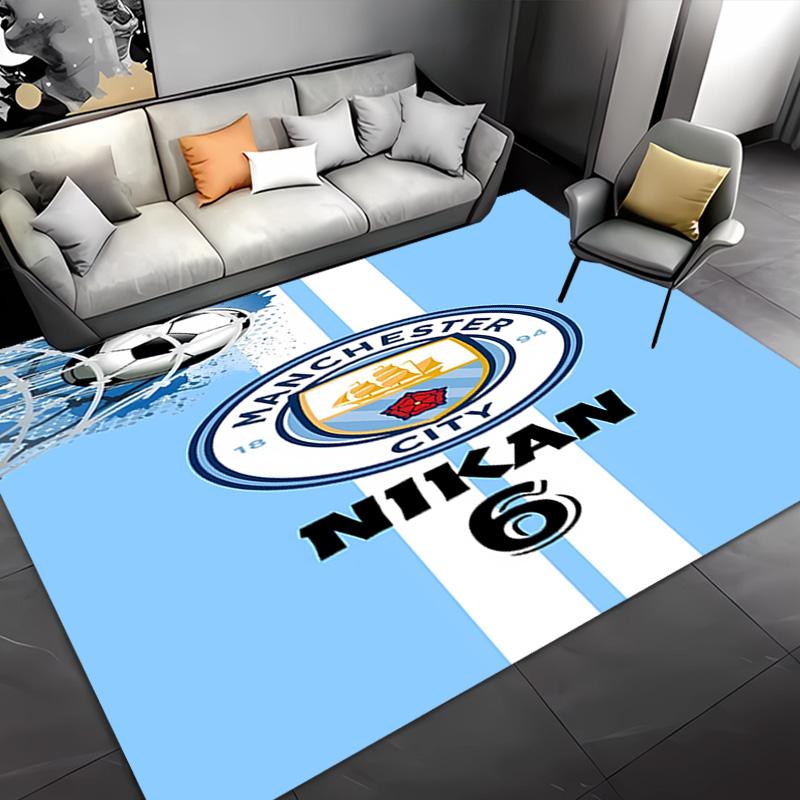 1pc Manchester City Football Club Entrance Mat, Non-Slip Mat Area Rug,Room Decor, Outdoor Decor, Kitchen Rug,Doormat - Machine Washable, Easy to Clean