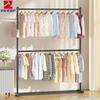 ZEXEF двухслойная вешалка для одежды, вешалка для пальто, отдельно стоящая вешалка для одежды, экономящая место для дома, спальни, многофункциональная сушилка для одежды