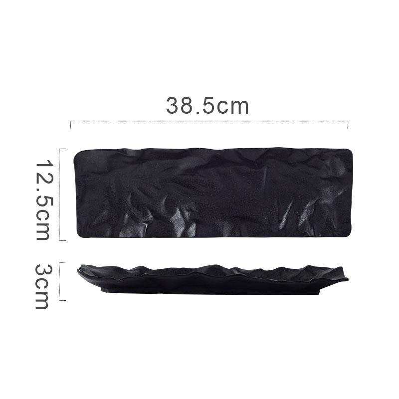 Креативная керамическая обеденная тарелка для ресторана, гофрированная текстура, суши-тарелка, тарелка для сашими, тарелки для закусок, рыбные тарелки, столовые приборы сплошного цвета