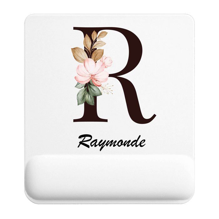 Tapis de souris - PLANETEE - Raymonde Lettre Fleur - 22 x 18 cm - Surface lisse antidérapante - Impression sublimation HD