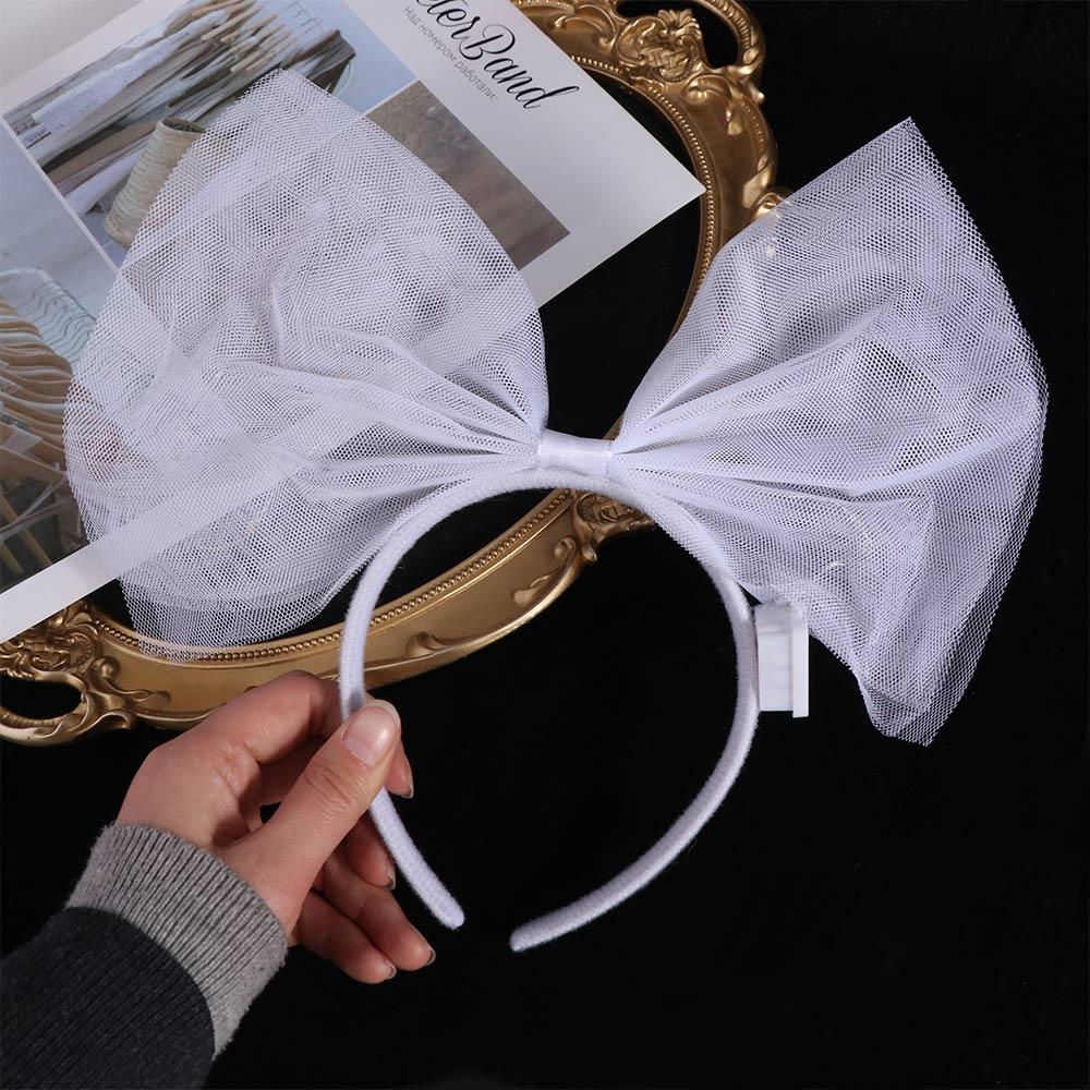 Светящаяся повязка на голову с бантом, новогоднее украшение, светодиодная повязка на голову с бантом, светодиодная игрушка