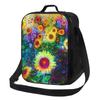 Colorful Sunflowers Insulated Lunch Bag for Camping Travel Floral Flower Waterproof Thermal Cooler Lunch Box Women Children