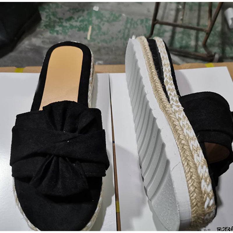 Женские шлепанцы, шлепанцы с бантом, женские уличные пляжные туфли с открытым носком, женские повседневные удобные сандалии на плоской платформе, женские летние