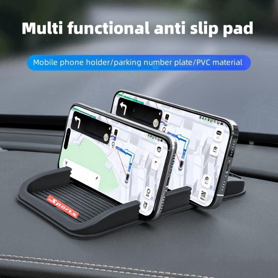 Car Center Console Sports Style Anti-Slip Mat with Hidden Parking Sign Multi-Functional Storage Pad for Organizing and Storing I