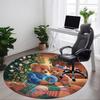 1pc Teddy Bears Christmas Chair Carpet for Office, Indoor Non Slip Washable Polyester Fiber Carpet,