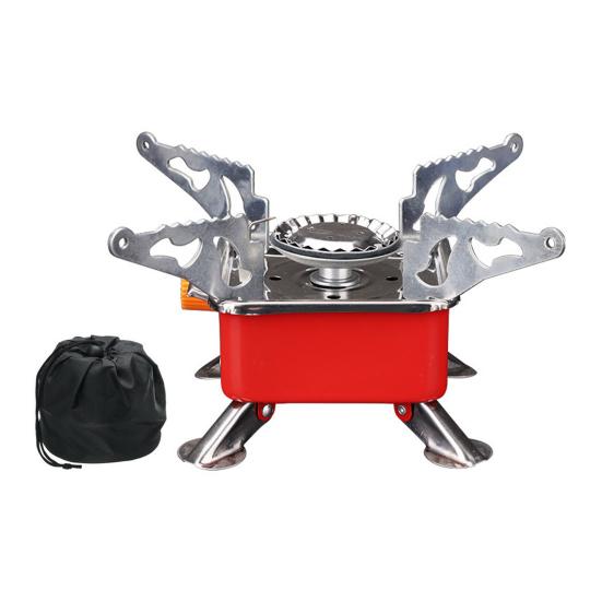 Outdoor Camping Stove with Carrying Bag 2800W Portable Foldable Hiking Picnic Camp Stove Electronic Ignition Cooking Burner Square Round Gas Stove