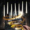 10/12/20 Pcs Floating Candles with Wand Remote, Flickering Warm Light Battery Operated LED Hanging Candles for Halloween Decor Indoor Outdoor Party