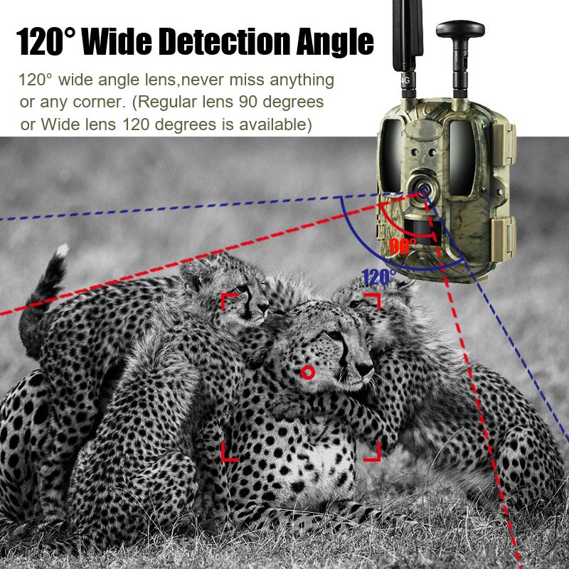 BL480L-P Камера-ловушка Охотничьи камеры для ловли 4G с углом обзора 90, приложением управления GSM GPS