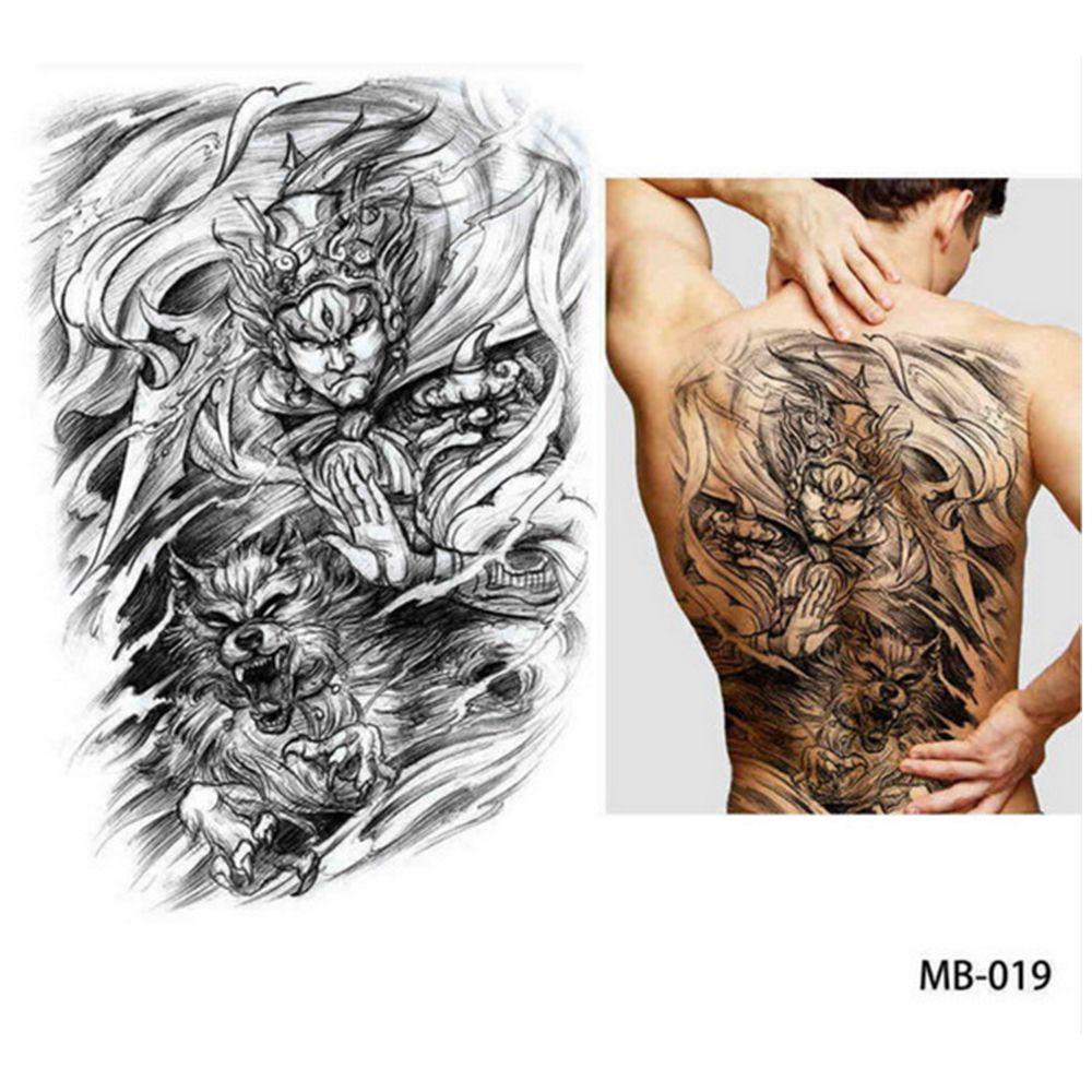 Wolf Large Tiger Dragon Full Back Tattoo Stickers Tattoo Sticker Waterproof Decal TemporaryTattoo