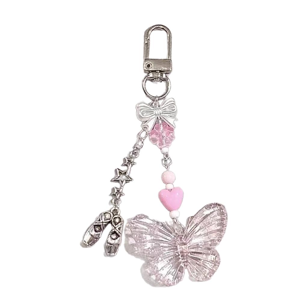 Cute Butterfly Ballet Shoes Keychain Pendant Bag Phone Pendant Women Backpack Handbag Charm Lovely Hanging Decoration