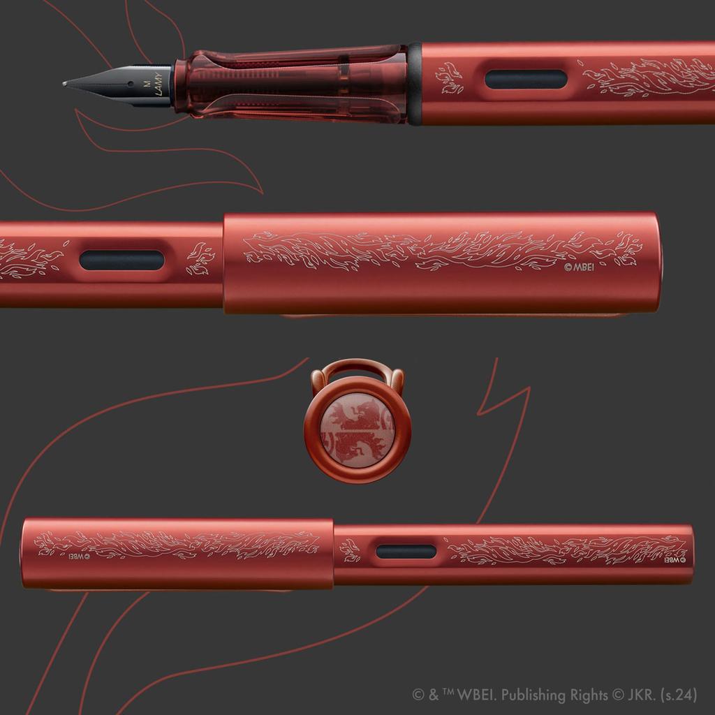 LAMY Harry Potter Gryffindor Special Edition Fountain Pen with House Engraving EF Steel Nib Lightweight Aluminum Body Includes LAMY T10 Blue Cartridge