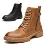 Brand Leather Men Ankle Boots Outdoor Fall Winter Mens Casual Shoes Designer Luxury Male Warm Work Boots Classic Handmade Boots