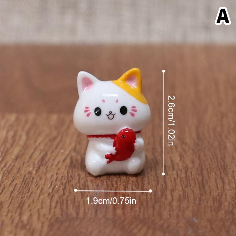 1Pc Cute  Year Cartoon Lucky Cat Micro Landscape Resin Cat Micro Landscape Diy Pot Garden Decorations Miniatures