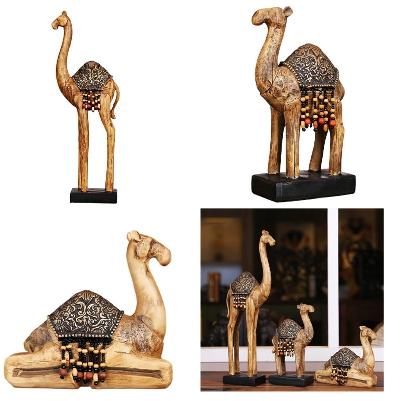 Фигурки верблюдов Статуи верблюдов из смолы Скульптуры животных Настольное украшение для офиса дома Настольные украшения Коллекционные предметы