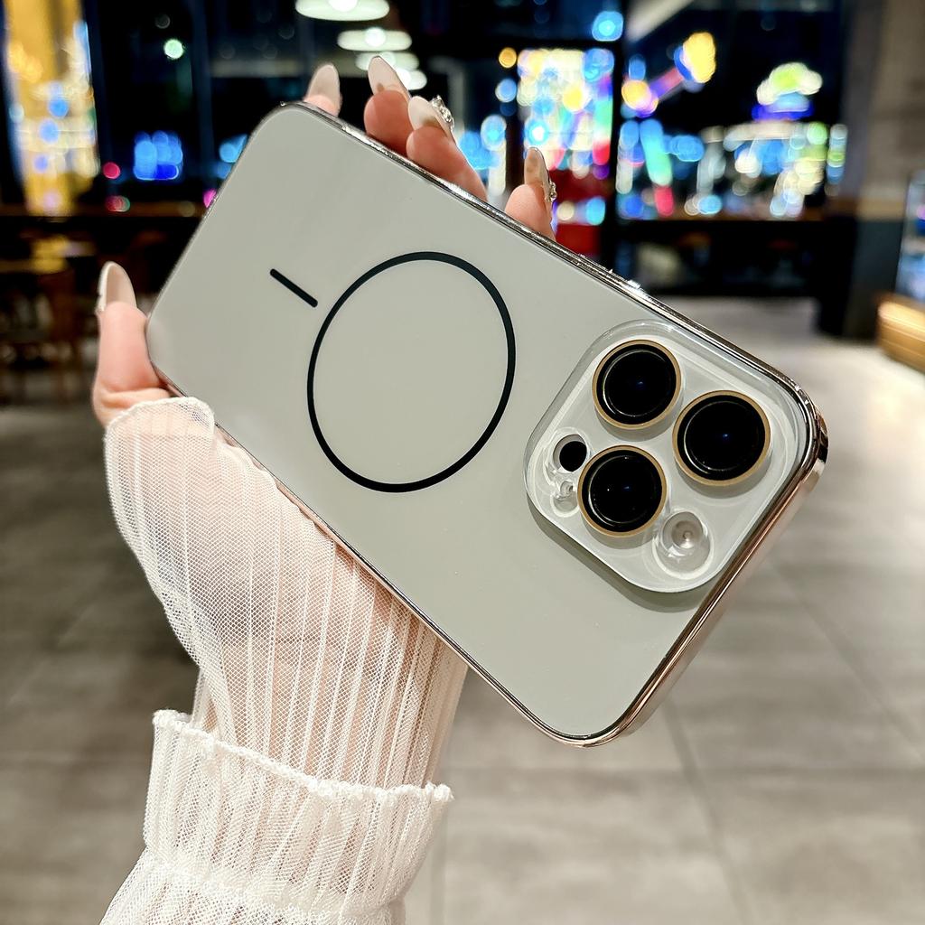 Подходит для iPhone16proMax, тонкий круглый магнитный присоска, чехол для телефона Apple 15, хрустальная пленка для объектива, защитный чехол от падения 14