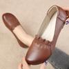 Casual Shallow Flat Shoes Outdoor Breathable Walking Shoe Fashion Slip-on Ladies Flats Solid Color Round Toe Leather Loafers New