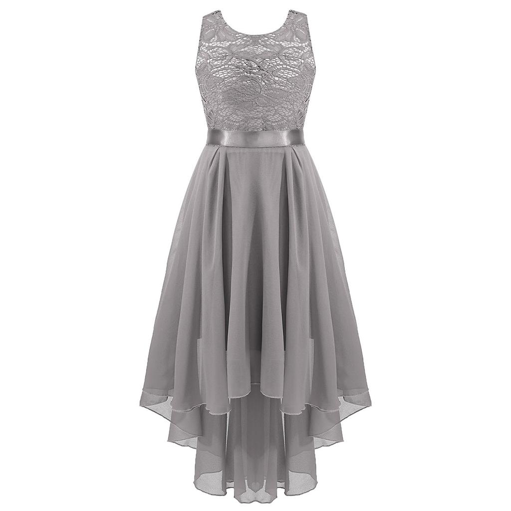 Кружевное шифоновое платье с цветочным принтом для девочек, пышное платье принцессы на свадьбу, выпускной вечер, вечернее платье