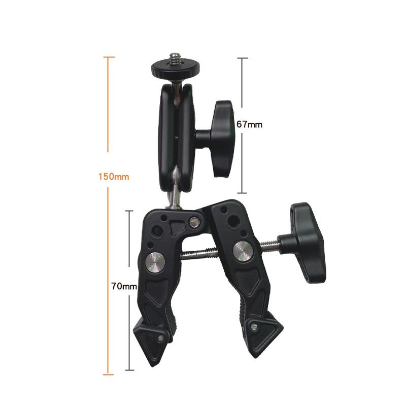 Super Clamp Camera C Clamp Mount 1/4" Ball Head Monitor Mount Adjustable Video Shooting Mobile Clamp for GoPro 11 10 9 Insta 360