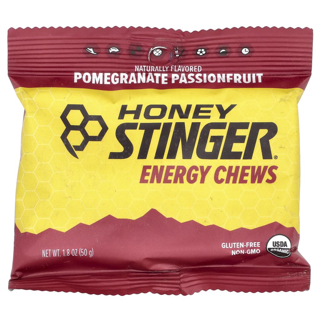 Honey Stinger, Energy Chews, Pomegranate Passion Fruit, 12 Packs, 50 G (1.8 Oz) Each