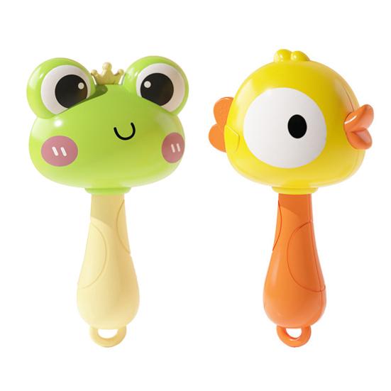 Детская погремушка, игрушка, мультяшная лягушка, цыпленок, ручная погремушка, развитие слуха и навыков хватания, для новорожденных мальчиков и девочек, погремушка для раннего развития