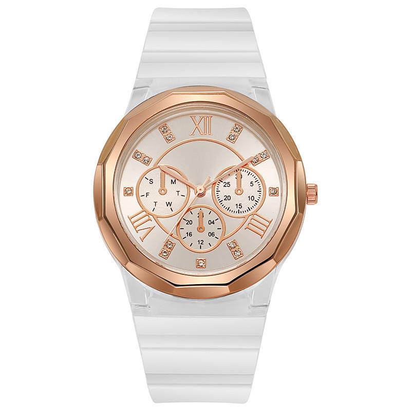 Student Style Silicone Watch For Women Ladies Casual Quartz With Sapphire Glass Dial