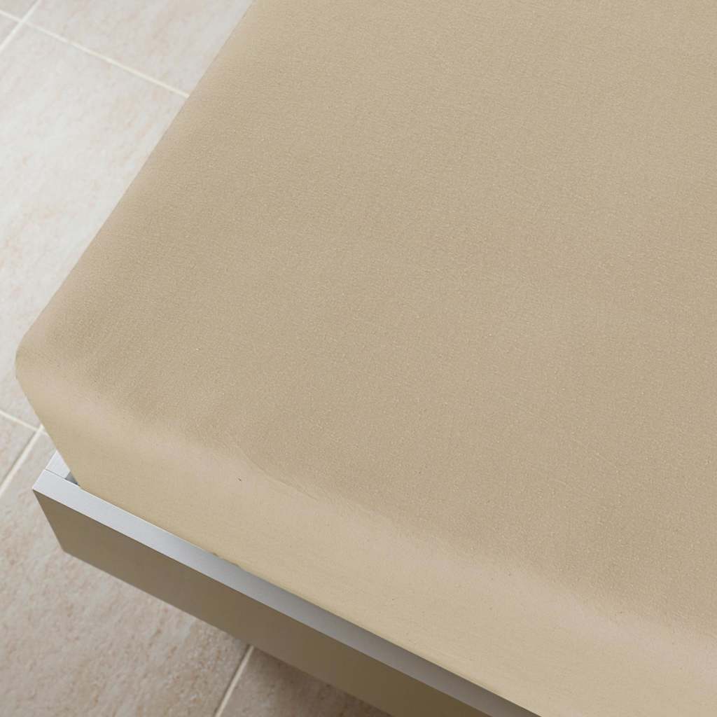 vidaXL Spannbettlaken Jersey Taupe 90x200 cm Baumwolle