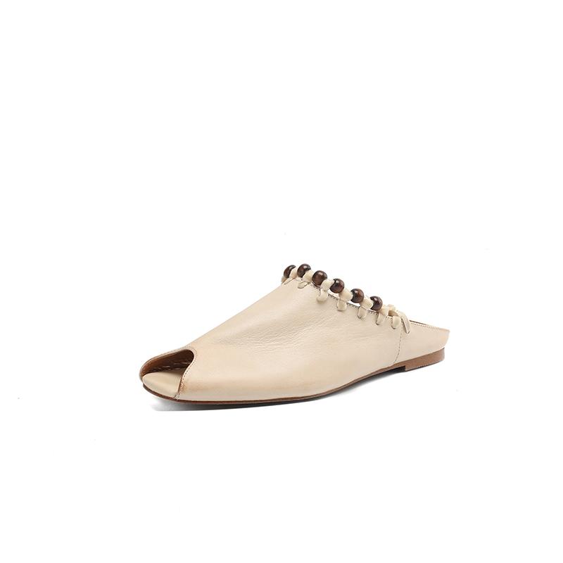 Модные новые летние шлепанцы из натуральной кожи с открытым носком для женщин, модные шлепанцы с рыбьим носком на низком каблуке, женская обувь, плоские туфли, шлепанцы