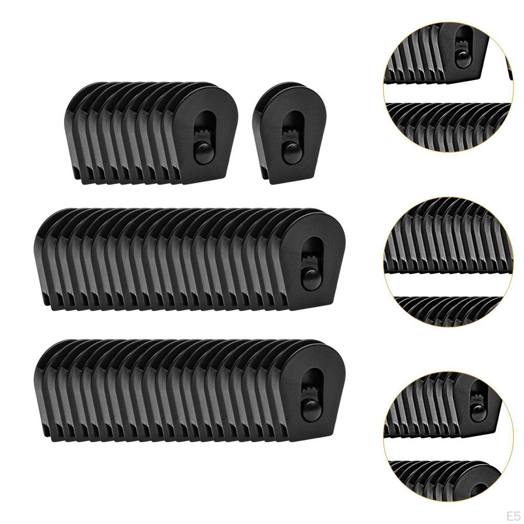 50 Pieces Shoelace Wheel Cord Lock Stoppers End Slider Easy To Use Multi-use Toggle Stopper for