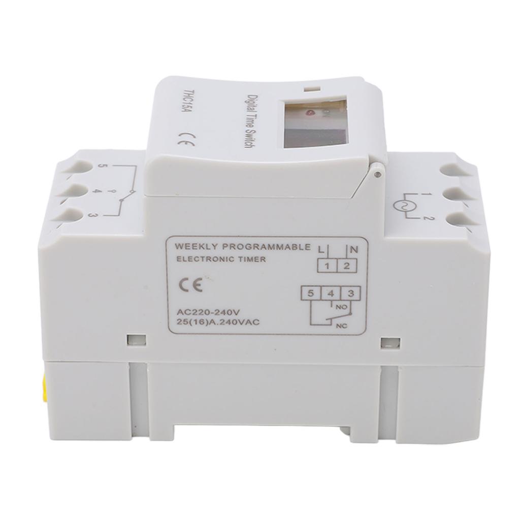 Цифровой таймер с ЖК-дисплеем, программируемое недельное реле времени для железнодорожных перевозок AC220?240В 16А THC15A