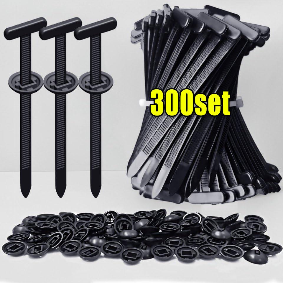 1000set Self-locking Nylon Cable Tie Buckle - Heavy Duty Pin & Button Zip Ties Car Repair Fastening Strap