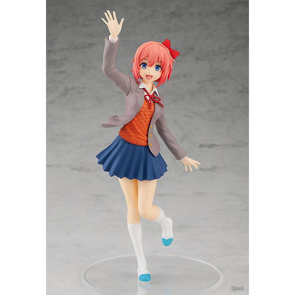 18см Аниме Игра Клуб Романтики Sayori Фигурка Милая Девочка Анимационный Модель Игрушки Подарки Коллекция Украшения Орнаменты ПВХ