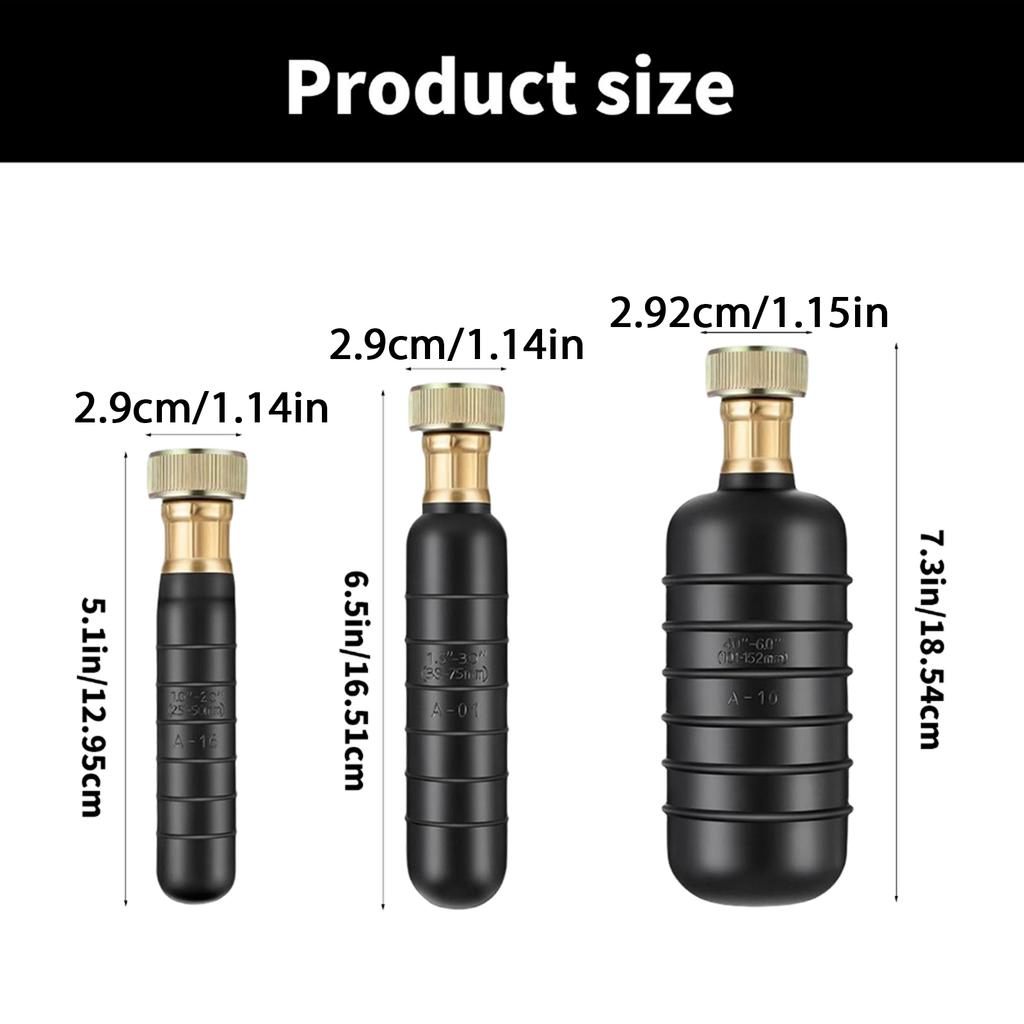 3Pcs Drain Cleaning Bladders Rubber Bathroom Sinks Shower Drains Cleaner for Main Drain Sewer Kitchen Sinks Enduring
