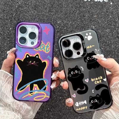 Милый чехол с изображением кота для iPhone 16 Samsung A55 A35 A34 S24 FE Xiaomi Redmi Note 13 Pro 14C Huawei Honor 200 противоударный бампер для телефона с защитой от царапин