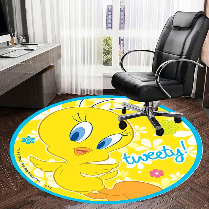 1pc Tweety Bird Round carpet, Made of Polyester,Perfect for Decorating Office Chairs, Living Rooms,fplt257