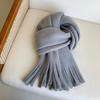 Long Tassel Winter Cashmere Scarves Plush Long Shawl Classic Winter Wool Scarf  Girl