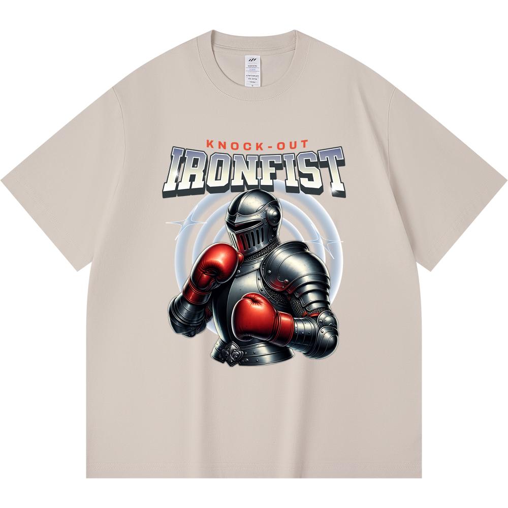 Футболка из 100% хлопка плотностью 230 г/м2 с принтом Ironfist, забавная футболка из чесаного хлопка в стиле Харадзюку