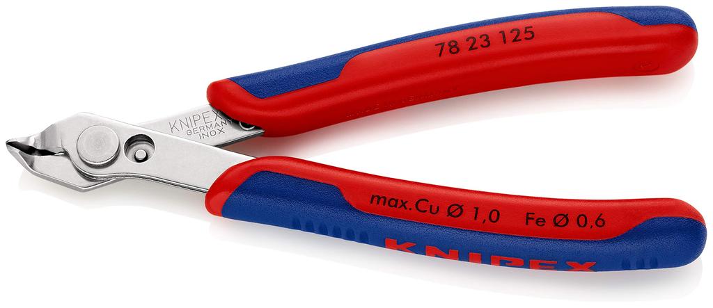 KNIPEX Super 125 мм Идеально для точной резки электроники и прецизионные кусачки, изгиб 60°, длина, машиностроение, 7823-125SB